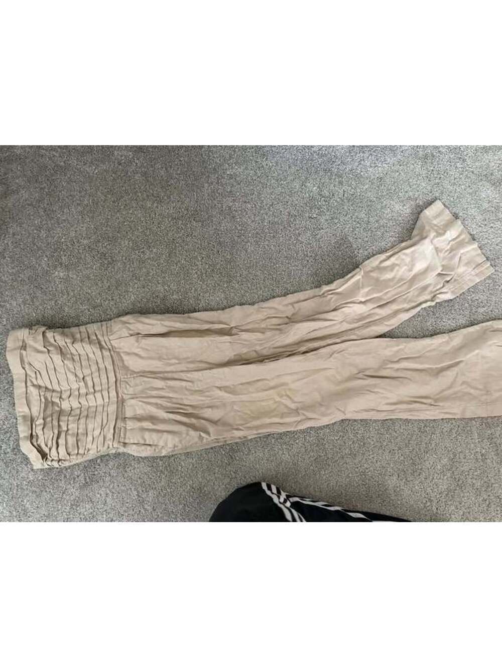 TALL Abercrombie & Fitch Beige Smocked Waist Wide Leg Pants - M Tall